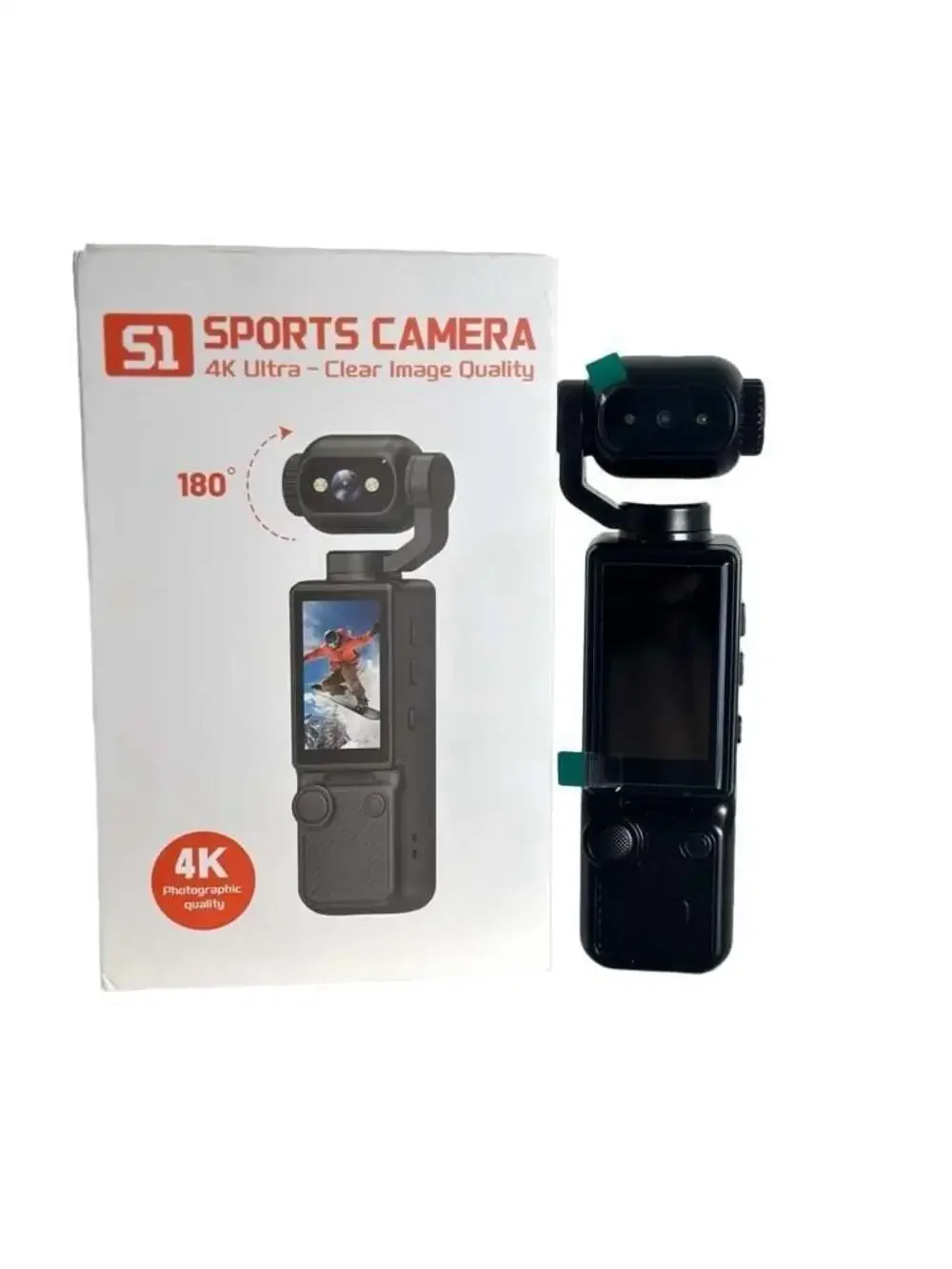 Sports Camera 4K Ultra-Clear Image , 180° Rotating Lens Handheld Camcorder
